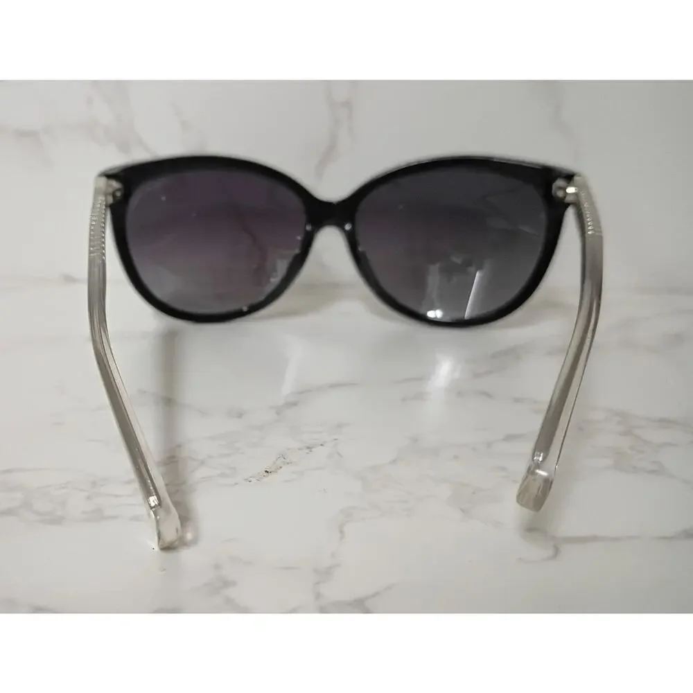 COACH Black Glitter & Crystal Cat Eye Sunglasses with Case - Picture 2 of 8